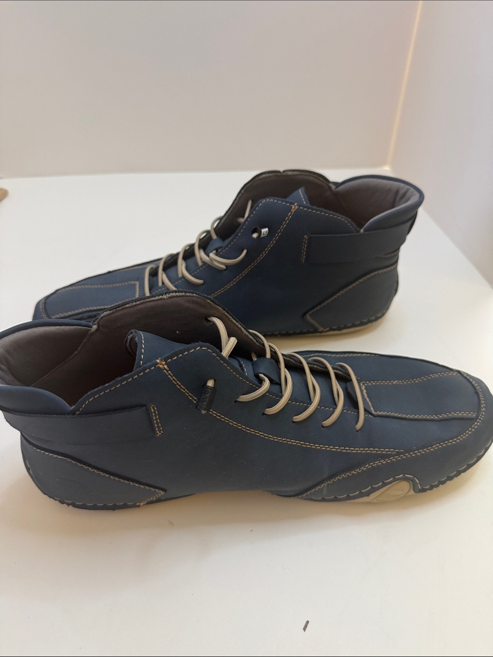 Salkin Men’s Blue Casual High Top Sneaker EU 45 US 11-11.5 Lace Up Walking Shoes - Picture 6 of 10